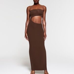 Skims Fits Everybody Cutout Maxi Dress - Brown